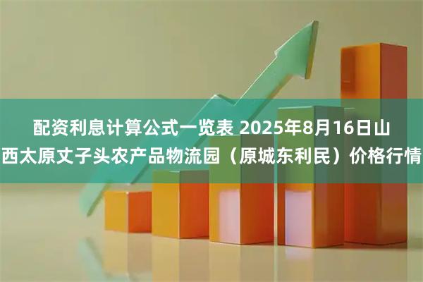 配资利息计算公式一览表 2025年8月16日山西太原丈子头农产品物流园（原城东利民）价格行情